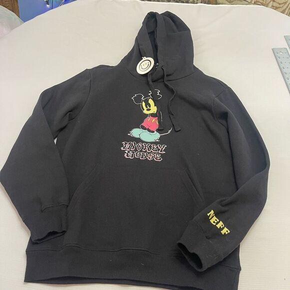 NWT Neff Mickey Mouse Black Sweatshirt Hoodie Size Small New - Picture 1 of 7